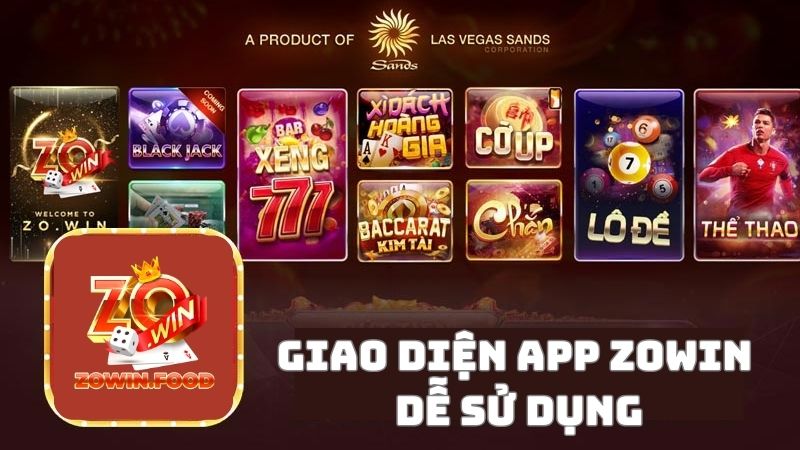 Giao diện app ZOWIN đơn giản, dễ sử dụng