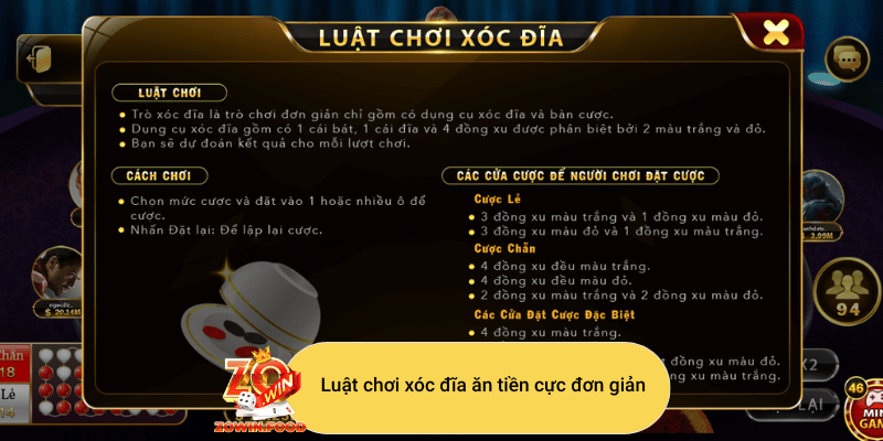 Luật chơi xóc đĩa ăn tiền thật cực đơn giản